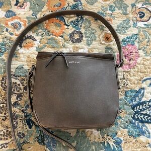 Matt & Nat Vegan Leather Charcoal Crossbody Bag